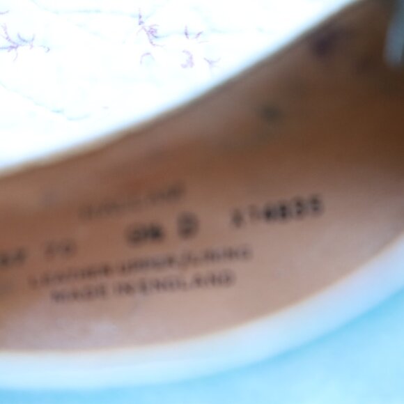 Crockett & Jones Barneys 9.5-D Pebbled Blue Multicolor Captoe Oxford - Picture 14 of 16